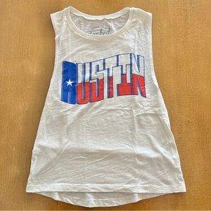 Austin Texas Flag Graphic Women’s Sleeveless Tank Top (M)